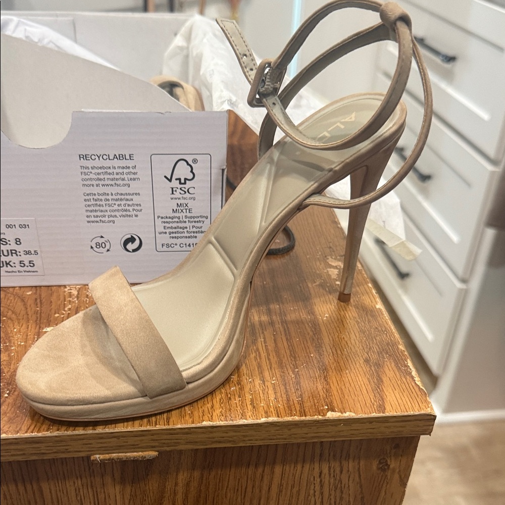 ALDO Beige Strappy Women's Heels - Picture 1 of 5